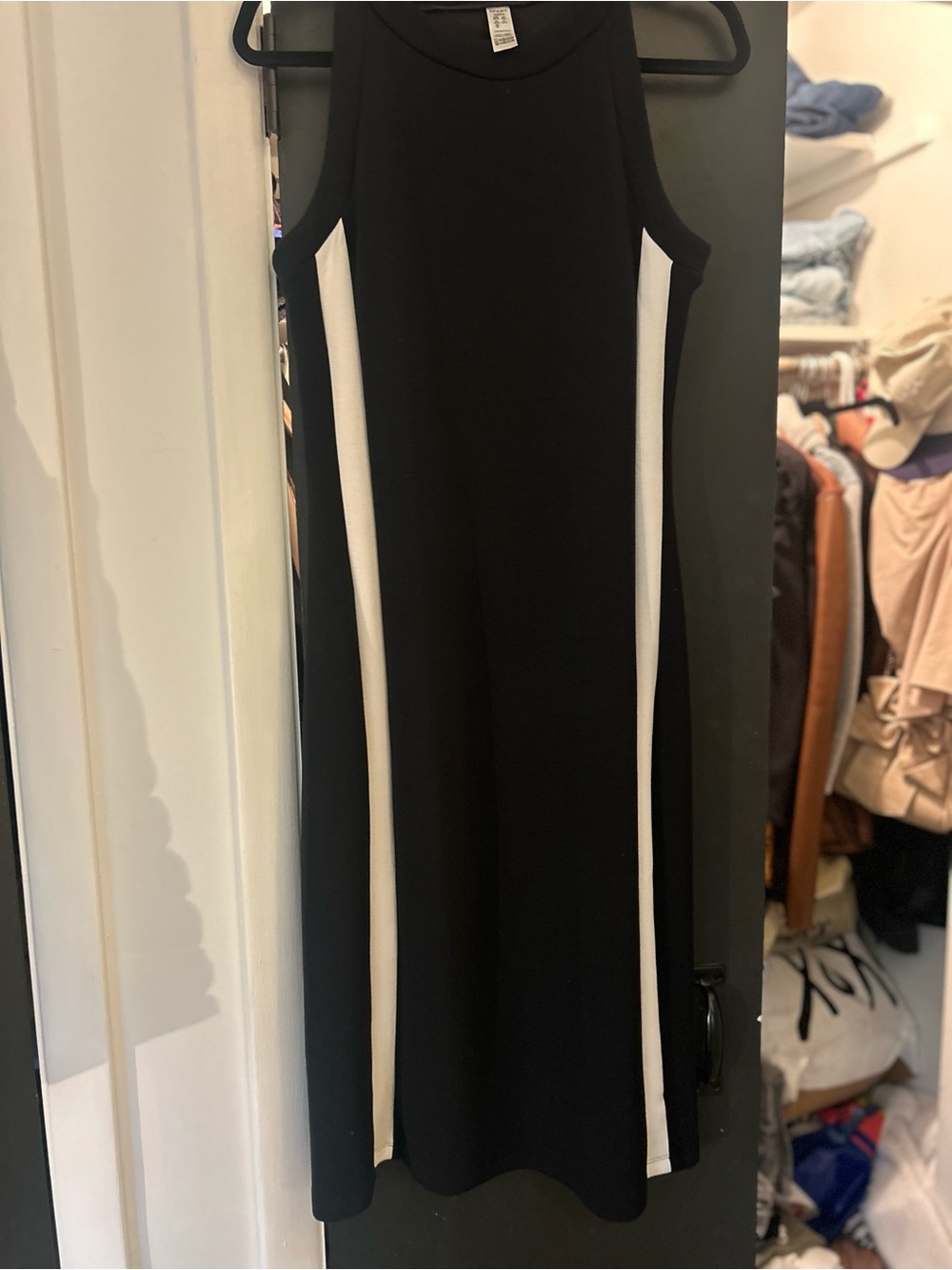 SPANX Black Midi Dress with White Side Panels worn once!